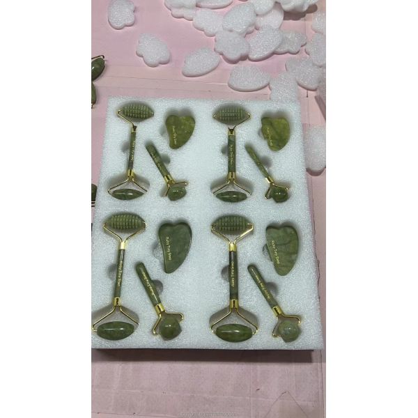 2023 Newest Models Yin Yang Gua Sha Set 100% Natural Jade Roller for Skin Facial Care