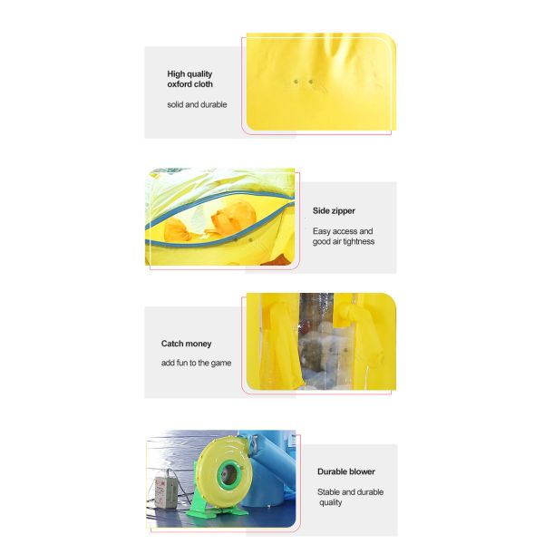 Oxford Cloth Inflatable Money Grabber Catching Cash Booth Machine With Blower