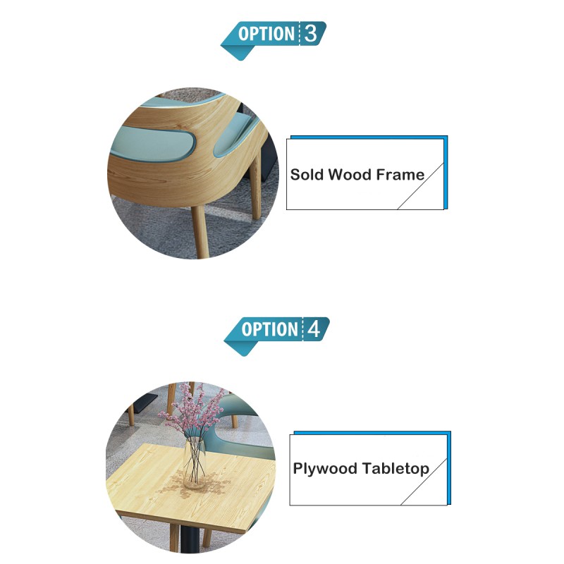 Nordic Dining Chairs Restaurant Furniture Reception Negotiation Coffee Leisure Table and Chair Set