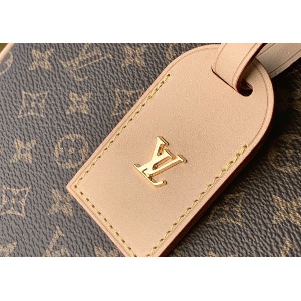 Ladies Leather 7.5cm Circular Push Lock Crossbody Bag With Mental Ornament