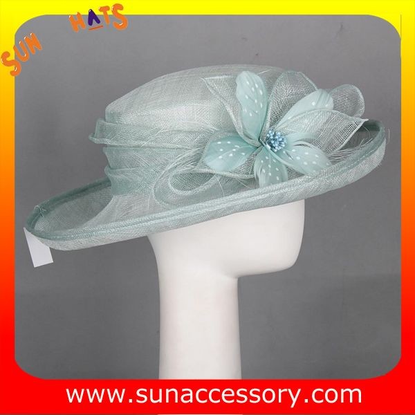 New design elegant sinamay Church hats for girls ,trendy Sinamay wide brim church hat from Sun Accessory