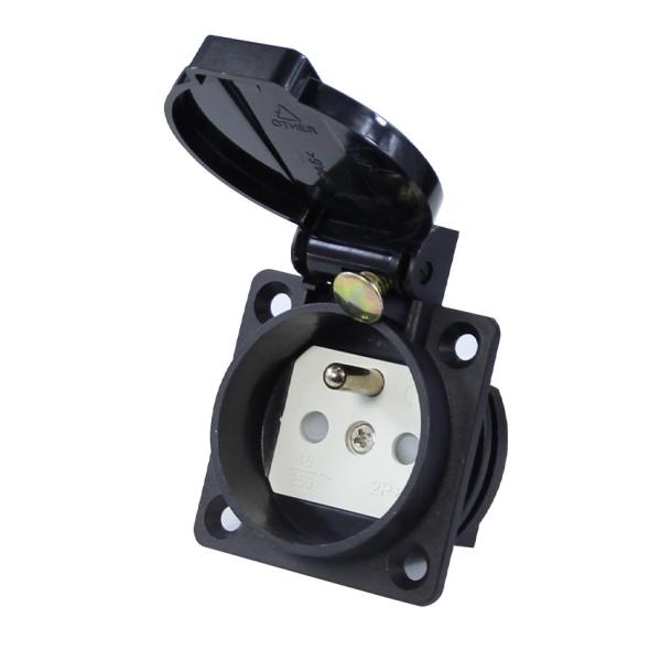 Adaptador de tomada à prova d'água com plugue EU de 3 pinos para energia externa