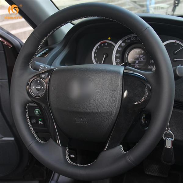Hand Sewing Genuine Leather Steering Wheel Cover for Honda Accord 9 Crosstour Pilot Ridgeline 2013 2014 2015 2016 2017 2018