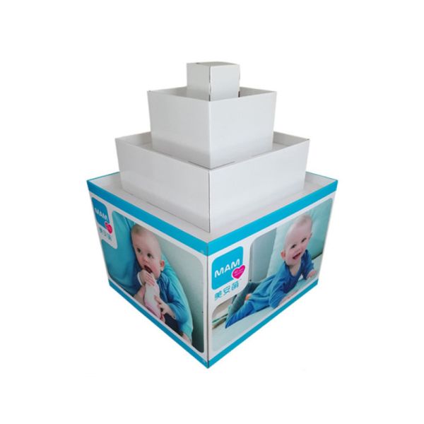 Retail Shops Eco-friendly Custom Corrugated Cardboard Display Rack with Logo Packaging