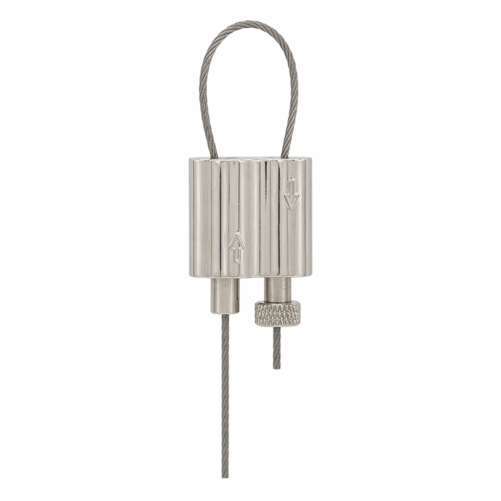 Pendant Light Looping Grippers Modern Ceiling Suspension Solutions Cable Looping Gripper 1.5-2.5mm 50kg / 110lbs Matte Silver Anodized Closed Loop Wire Rope Clamp