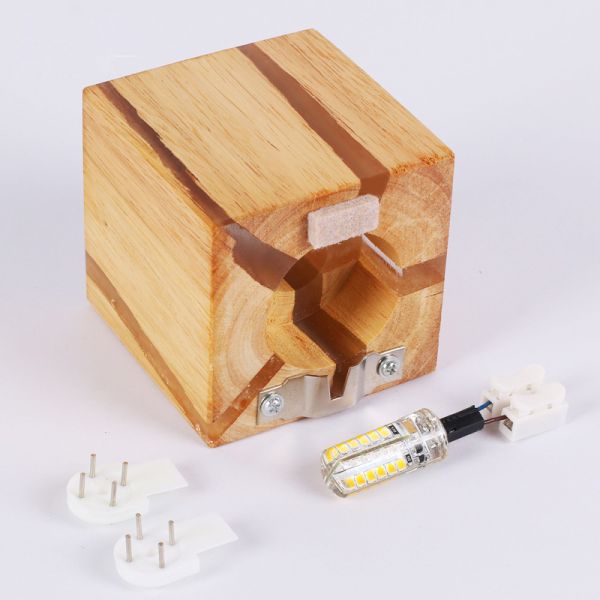 Loft Industrial Retro Indoor home decor Wall light cube wood wall lamp (Wh-VR-94)