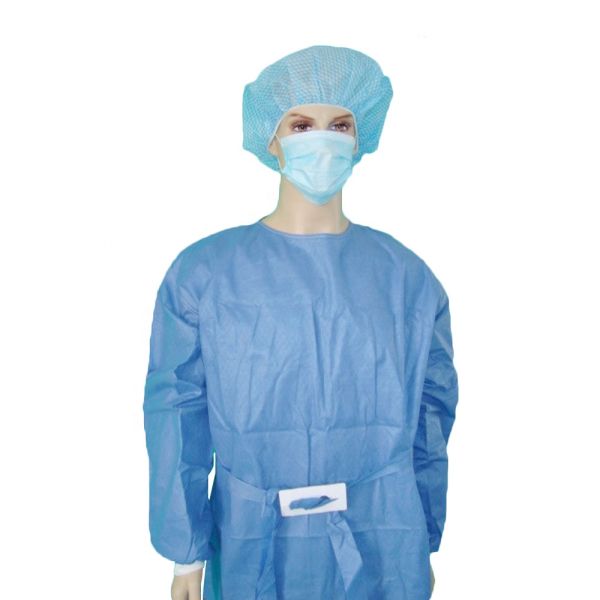 Logo Printed Medical Disposable Gown , Soft Surgery Gown Patient Use