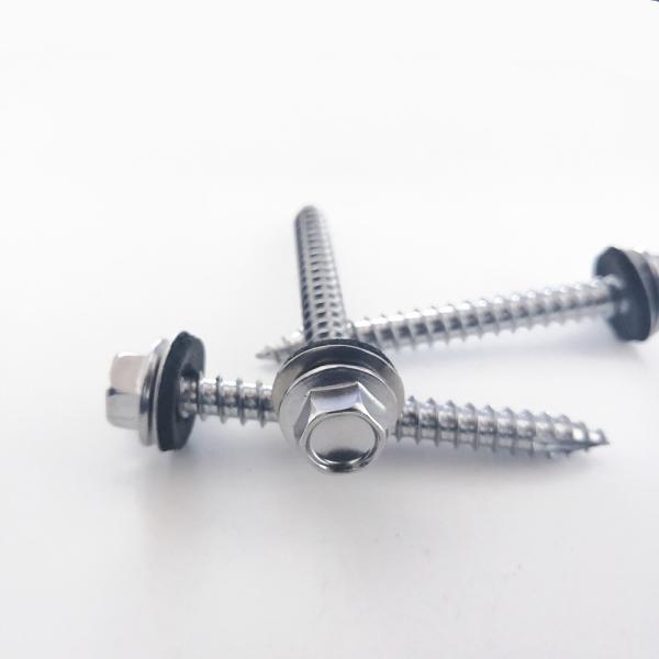 410 Stainless Steel Timber Screws Hex Washer Head Timber Decking Screws With EPDM Bonded Washer