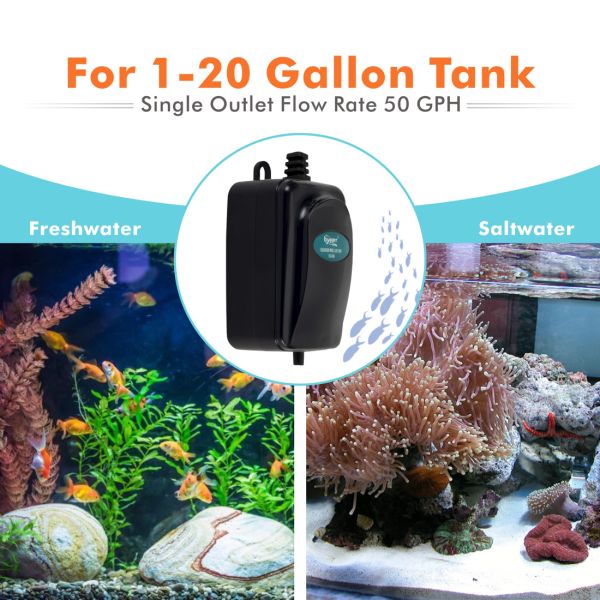 AC 120V 10 Gallon Fish Tank Oxygen Pump