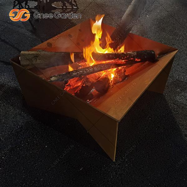 Garden Wood Burning Corten Steel Firepit for Backyard Camping