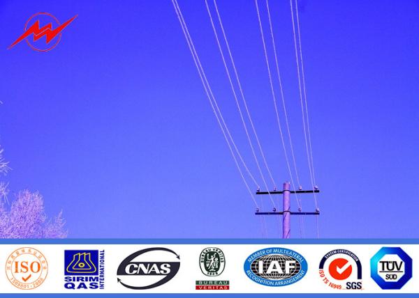 10m 5KN Galvanized Steel Power Pole For Electrical Transmission Power Line