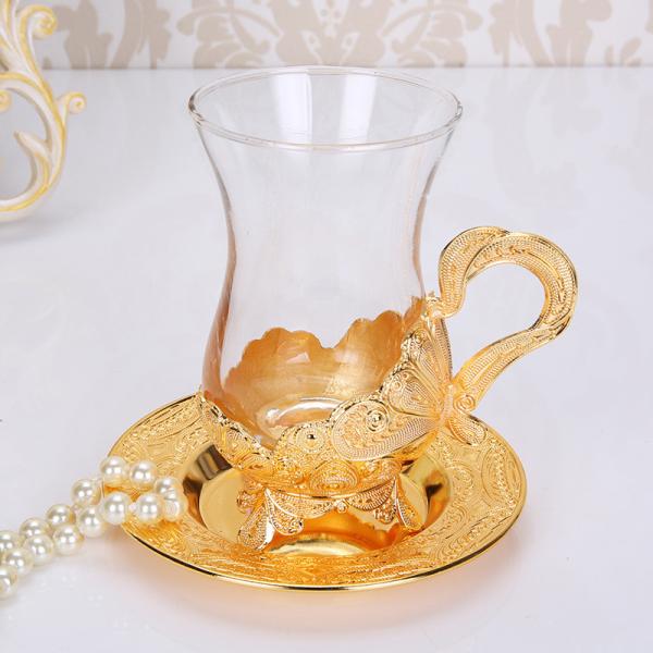 Turkish Style Clear Deluxe Vintage Glass Coffee Cups 150ml