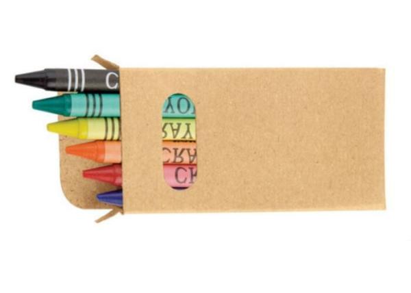 6 Color Nontoxic Wax Crayon/Eco-friendly fancy colored Non-toxic wax crayon set