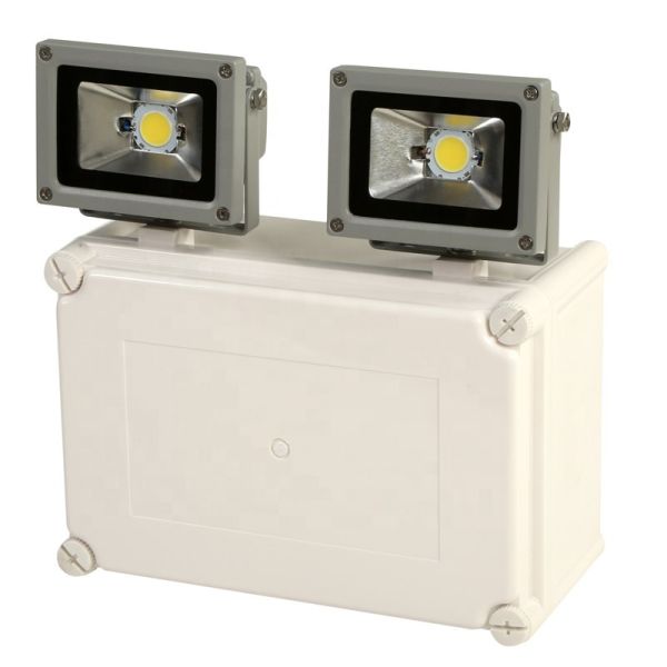 Waterproof 2*10W LED Emergency Lamp with 100 lm/W Efficiency and Plastic Housing Twin Spot Emergency Light