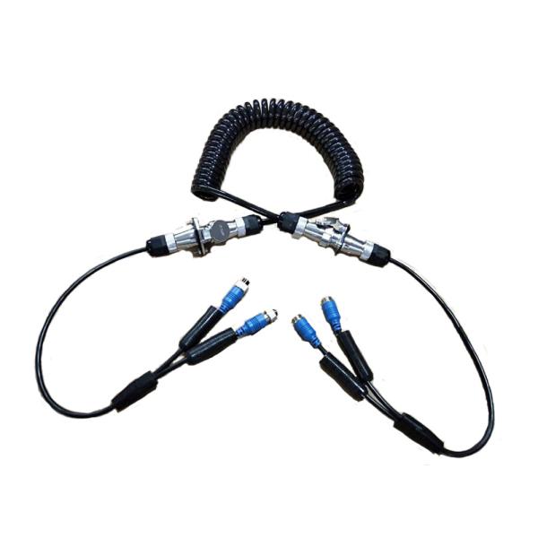 IP67 Trailer Spring Coiled Extension Cord Electrical With 7 Pin Power Signal Plug