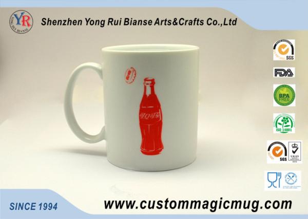 Custom 11oz Cola Eco Friendly Mugs White Porcelain Beautiful Straight Shape