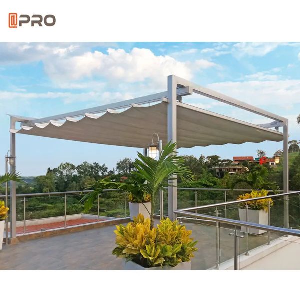 Retractable Modern Aluminum Pergola Garden Gazebos For Luxury Sunrooms