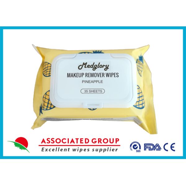 Coconut Oil Makeup Remover Wipes Alcohol Free Spunlace Non Woven For Ladies Face