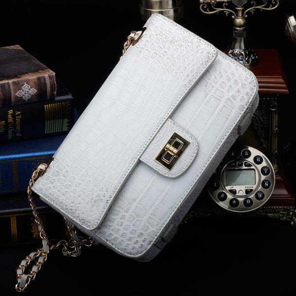 Luxury Genuine Crocodile Belly Skin Gold Hardware Lady Evening Flap Purse Alligator Leather Women Single Shoulder Bag