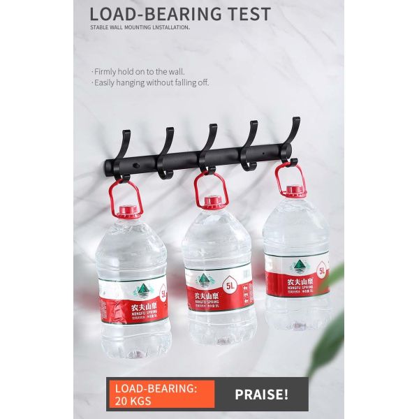 Matte Black Stainless Steel Robe Hooks , Wall Mount Towel Hanger OEM ODM