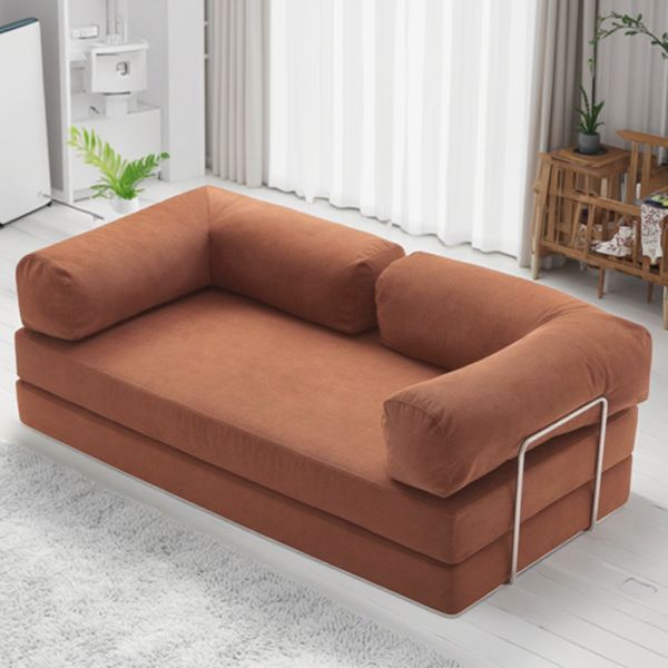 Modern Compression Sofa Set Fully Removable Fabric Sponge Filled Straight Legs Stainless Steel School Living Room Sofa Bed