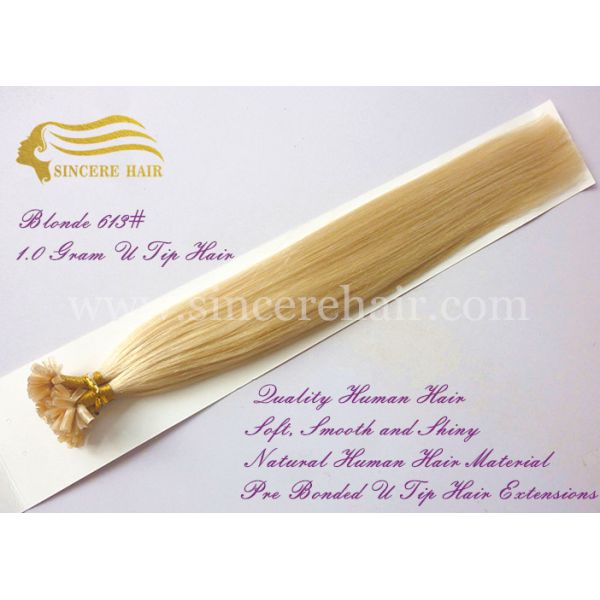 20 Inch Remy Human Hair Extensions 1.0 G Pre Bonded U Tip Hair Extensions For Sale