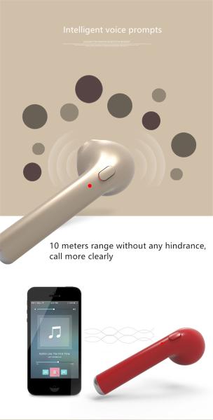 HBQ i7 Portable Mini Wireless Single Ear Bluetooth 4.1 Headset Stereo Music Earbud for Smart Phones