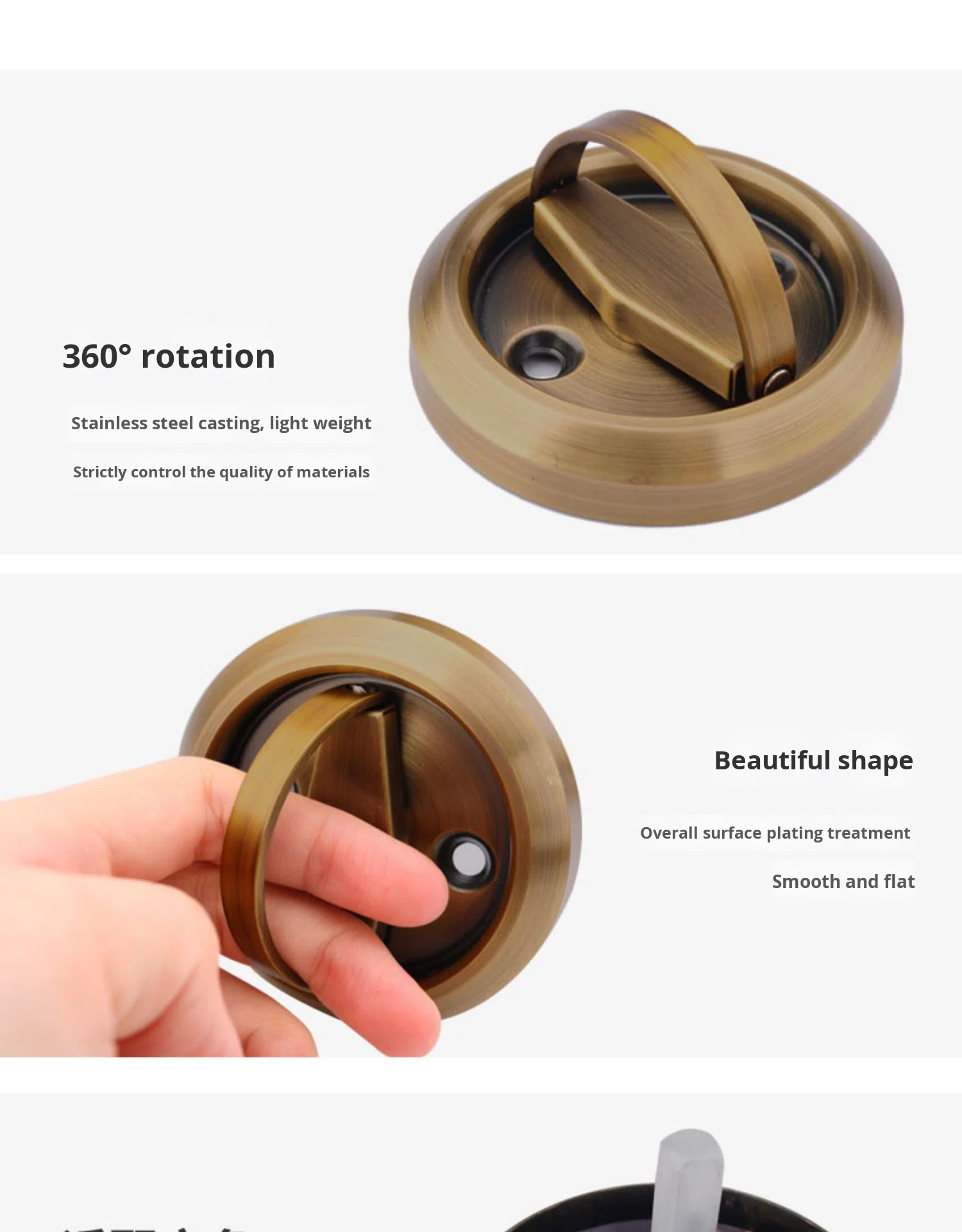 Stainless Steel Invisible Hidden Door Lock Modern Design Universal Bedroom Doors Wall-Mounted Sliding Door Closure Doors