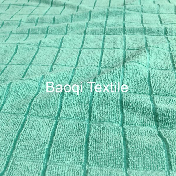 Green  260gsm solid microfiber dish rags，tea towels wipes,double side kitchen cleaning rags size 40*60cm