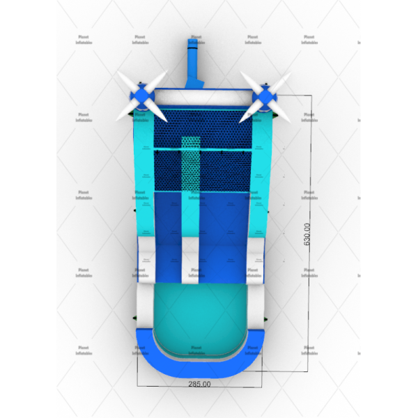 Outdoor Kids Inflatable Blue Water Slide Party Rental Large Inflatable Waterslide With Palm Tree Design