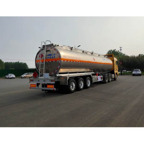 High Capacity 48000 Liter Aluminum Alloy Gasoline Tanker Trailer With HOWO Chassis
