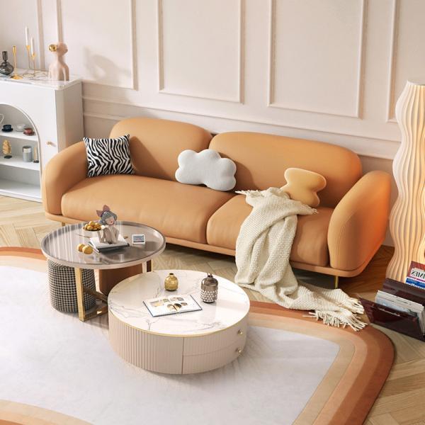 Apartment Flannel 3 Seater Living Room Sofa Sectional Simple Modern Furniture