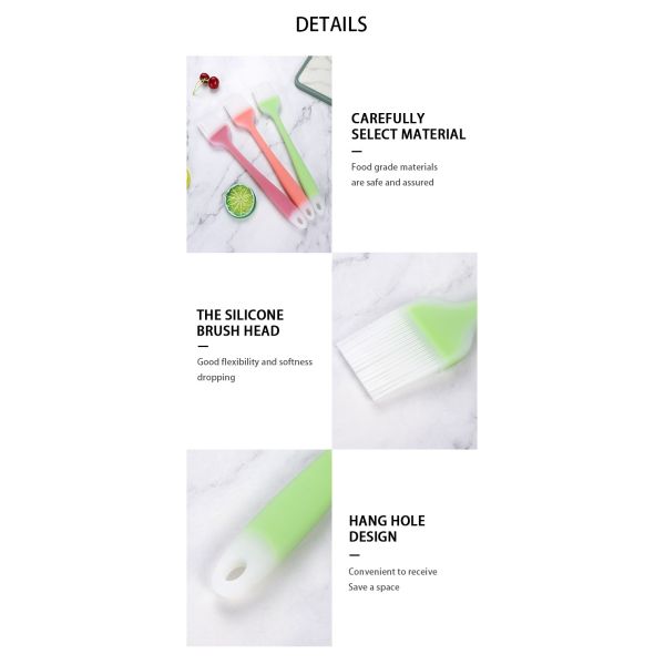 Food Grade Silicone Baking Brush Handheld Silicone Brush for Baking Cooking BBQ Grill and More