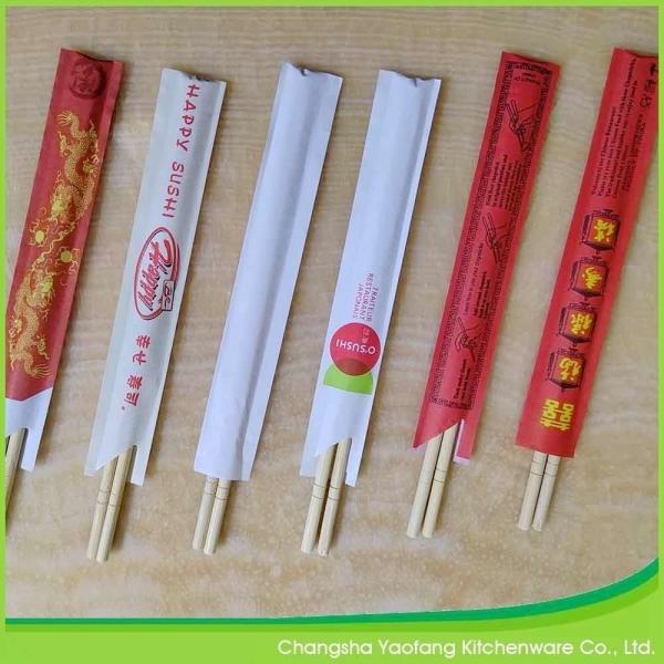 Round Disposable Individually Wrapped Chopsticks 23cm Bamboo Natural Color