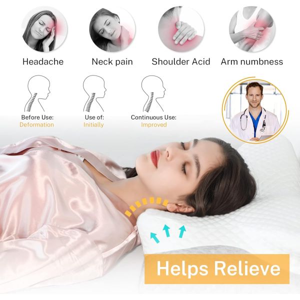 Home Decor Sofa Cushion Memory Foam Cervical Pillow for Neck Pain Relief and Support