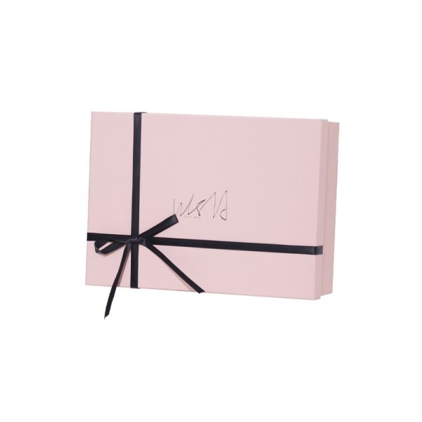 Pink Ribbon Rigid Gift Box Cosmetic Valentine Pink Corrugated Boxes