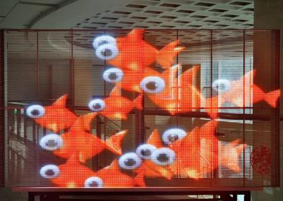 Exposição de diodo emissor de luz transparente 1920Hz do vidro da janela da cortina do filme P3.91
