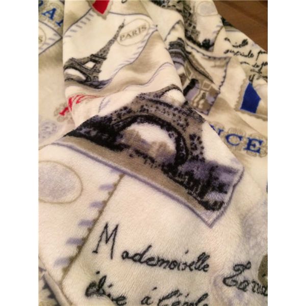 Printed Fashion Fall Winter Velvet Sherpa Blanket For Home / Hotel Tear - Resistant