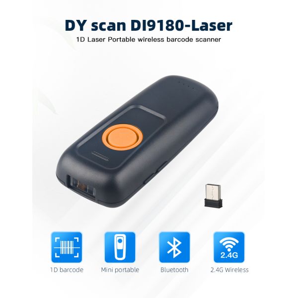 High Decoding Speed 1D CCD Portable Bar code Readers Wireless Laser Barcode Scanner
