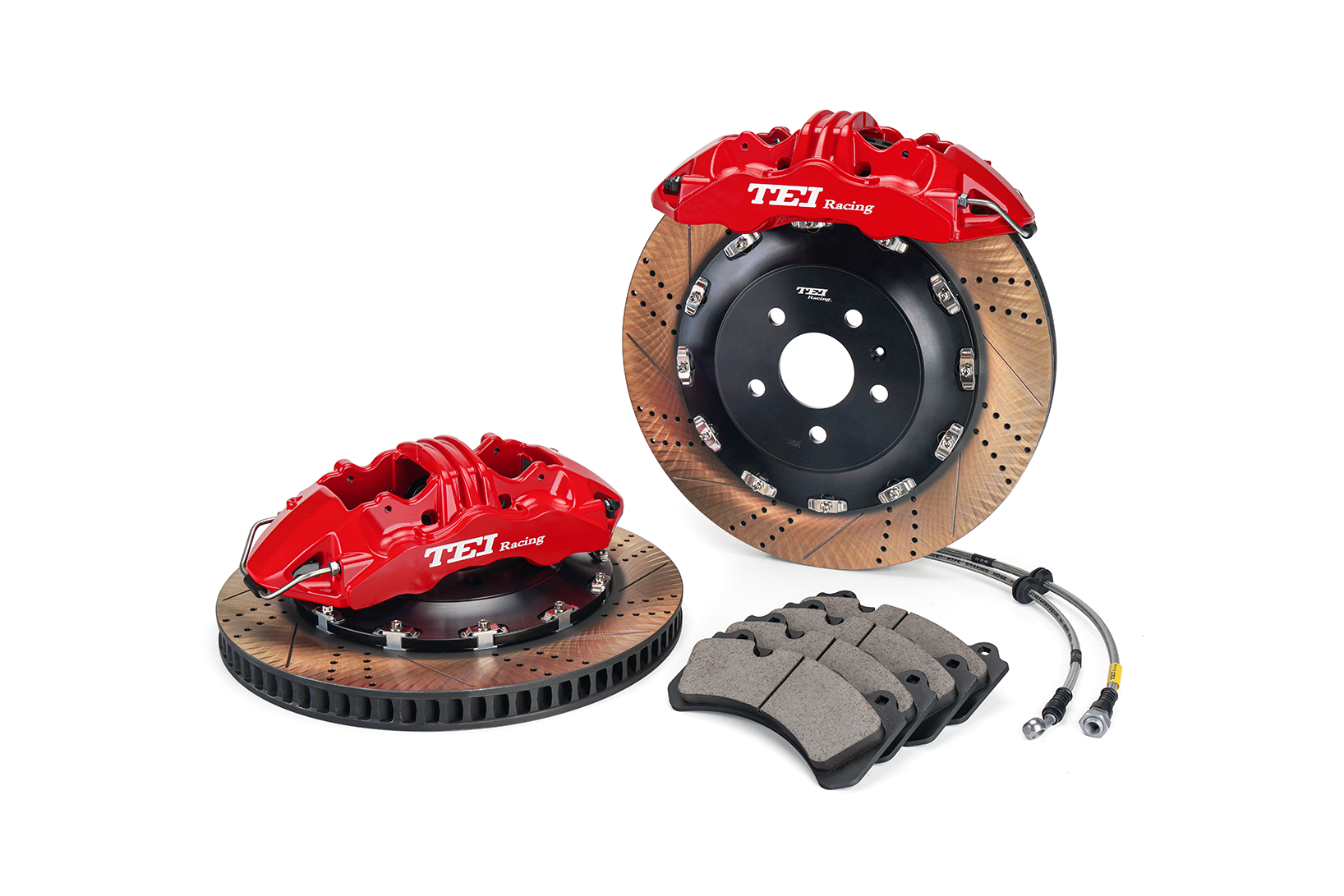 TEiRacing Street Version S60-Plus 6 Pot Monoblock Caliper Большой тормозный комплект для 19/20/21/22 дюймового обода автомобиля