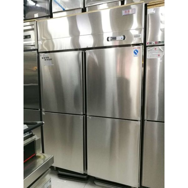 Stainless Steel 4 Door Commercial Refrigerator Freezer With 1.0m³ Capacity