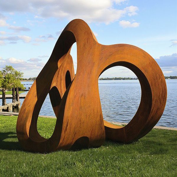 Custom Weathering Steel Outdoor Abstract Sculpture for Landscape from Professional Sculpture Factory