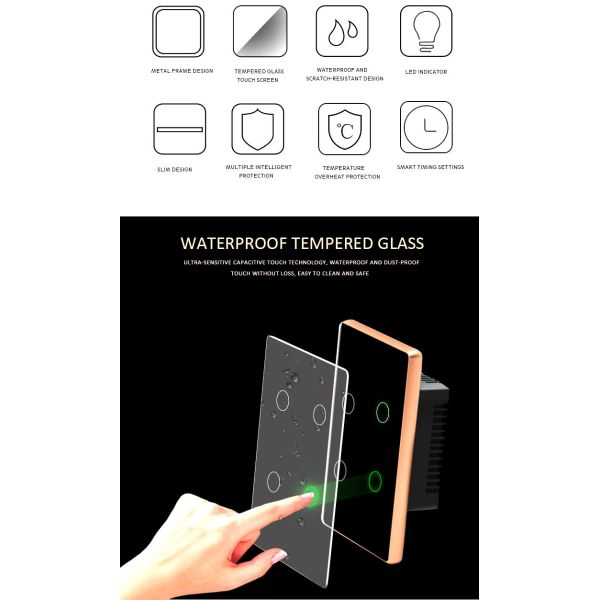 1/2/3/4 Gang Smart Switch Wifi Wireless Touch Remote Control Electronic Wall Switches With Google&Alexa