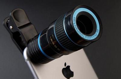 18mm Caliber 8x Telephoto Smartphone Lens , Cell Phone Telephoto Lens With Tripod