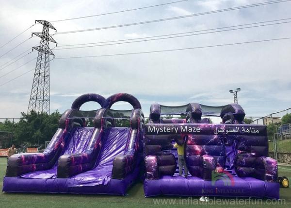 PVC Giant Outdoor Playground Inflatable Obstacle Course Customized Size