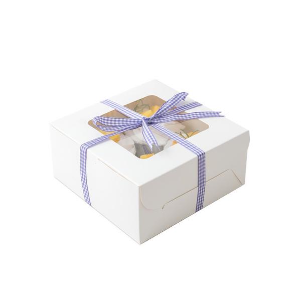 4x4 Kraft Paper Single Mini Pastry Cake Box For Wedding Christmas Baking