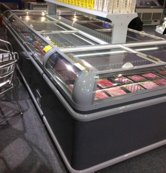 R404a abrem o congelador superior da ilha para a carne/congelador grande da caixa do supermercado da capacidade