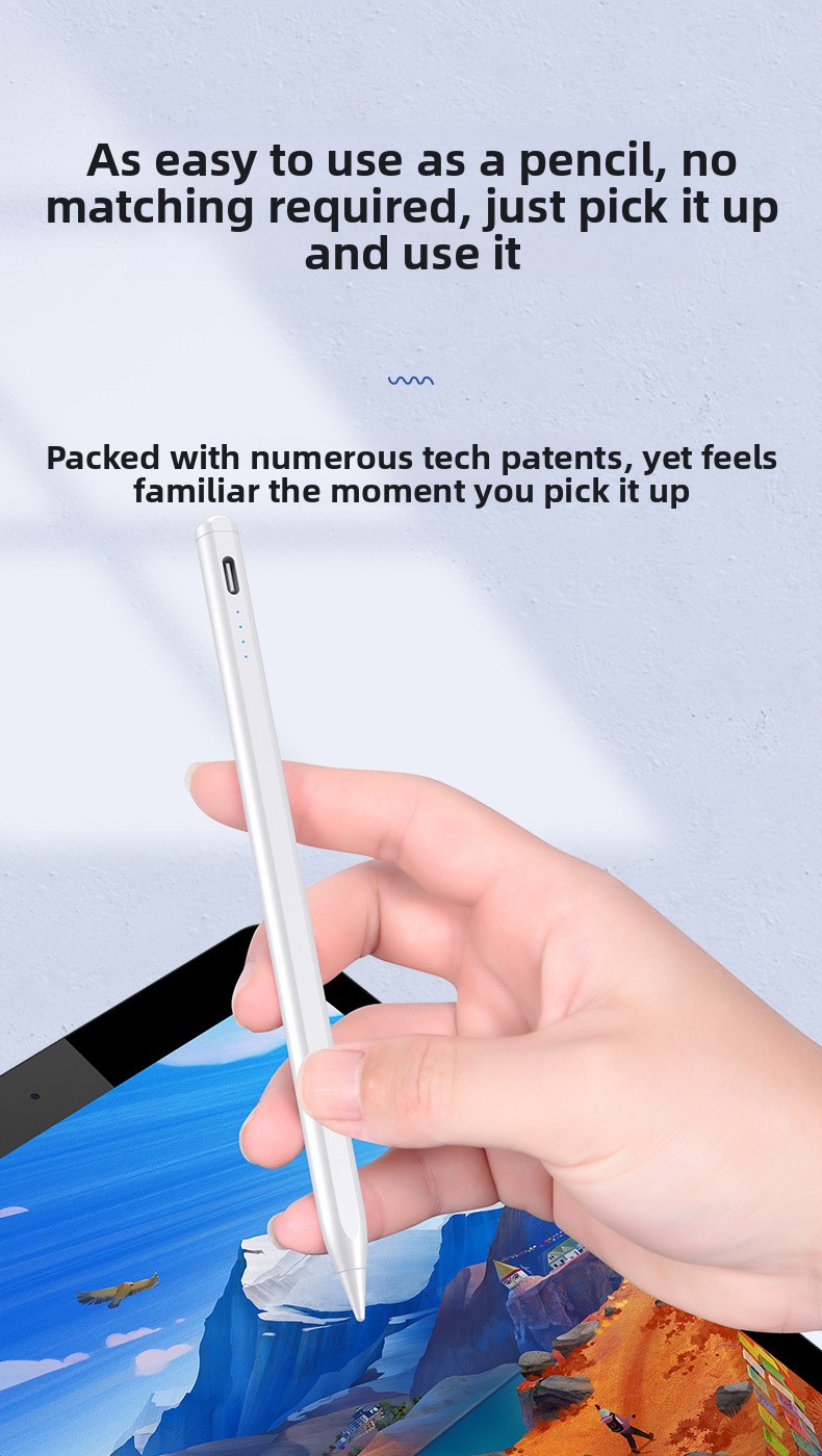 Metal Capacitive Pen for Touch Screen Painting and Handwriting Compatible with Active iPad and for Pencil Adsorbable