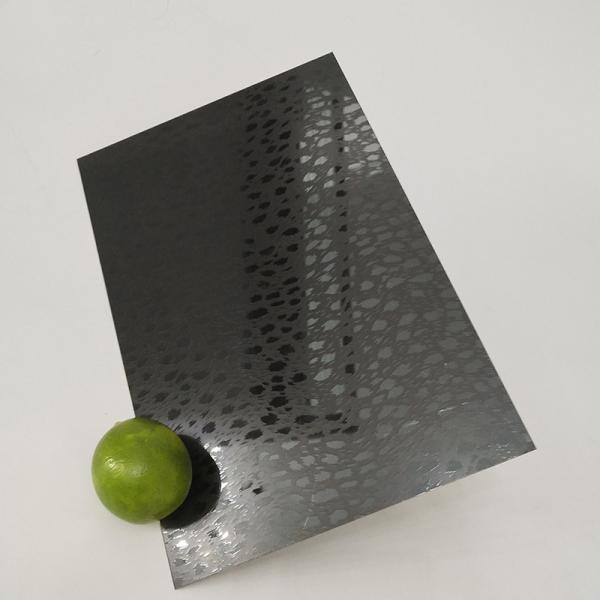 Decorative Interior Stainless Steel Wall Cladding Etched Black Mirror PVD Coating