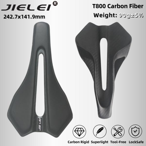 JIELEI Racing Bicycle Saddle Hollow Design Titanium/Steel Arch Carbon Fiber Material Massage Ventilation for Mountain Road Bikes
